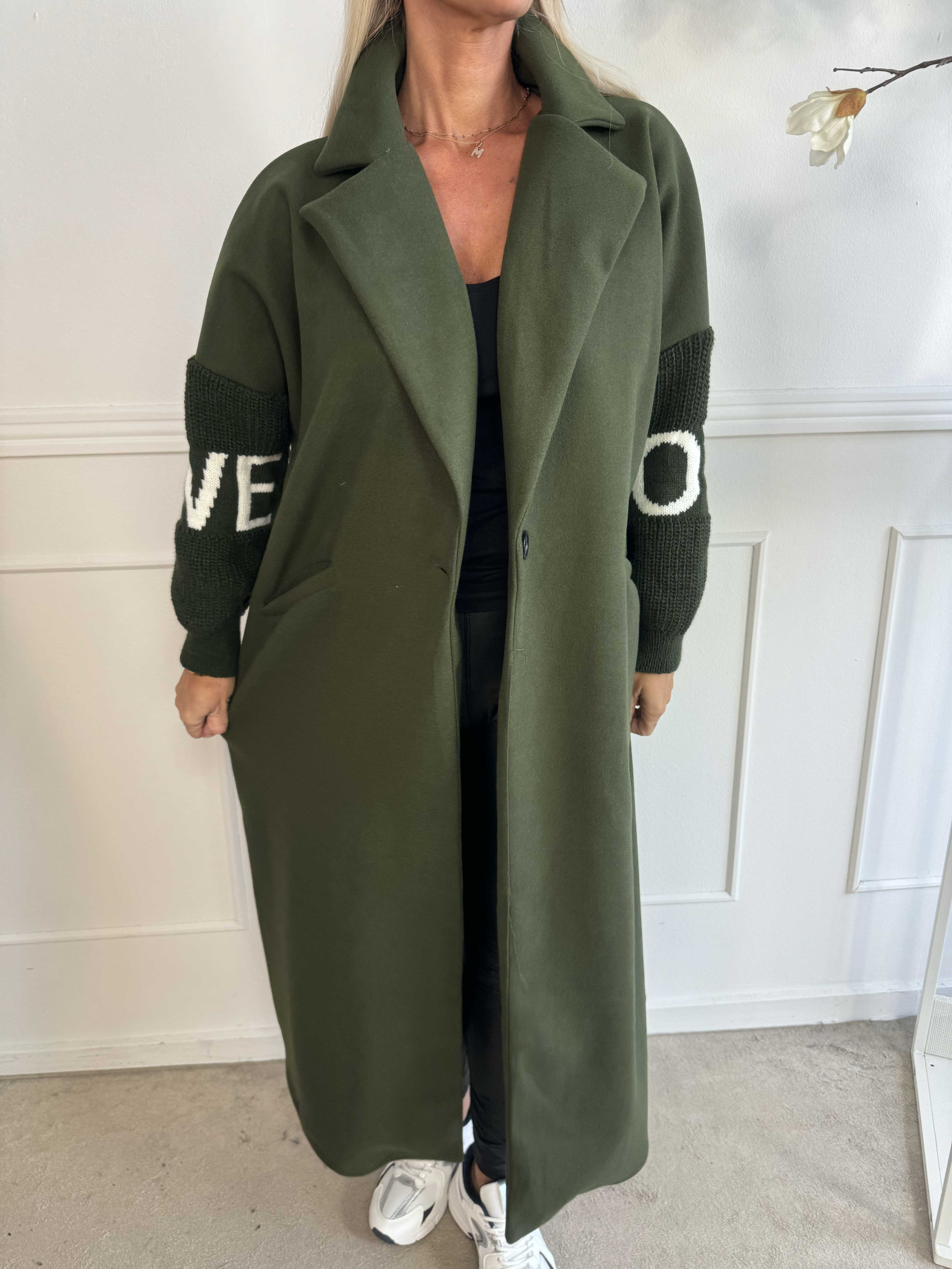 Debbie - Fin frakke med strikærmer